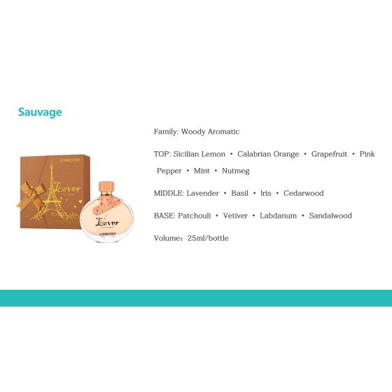LONKOOM This Lover Sauvage Perfume for Women 25ml, Woody Aromatic Long‑Lasting Eau De Parfum Spray
